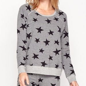 Sundry Gray & Black Stars Active Sweater 1